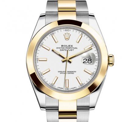 勞力士日誌型繫列126303-0015一比一高端品質 鍍18k金男士腕錶白盤進口瑞士機芯￥4580-精仿勞力士