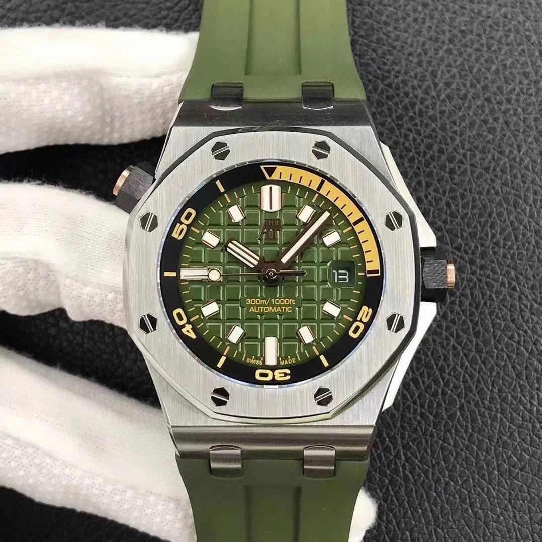 BF廠愛彼皇家橡樹離岸型15720綠色版 膠帶男士機械手錶-精仿愛彼