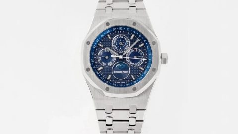 BF廠愛彼皇家橡樹多功能26574st藍盤鋼帶自動機械手錶 萬年歴-精仿愛彼