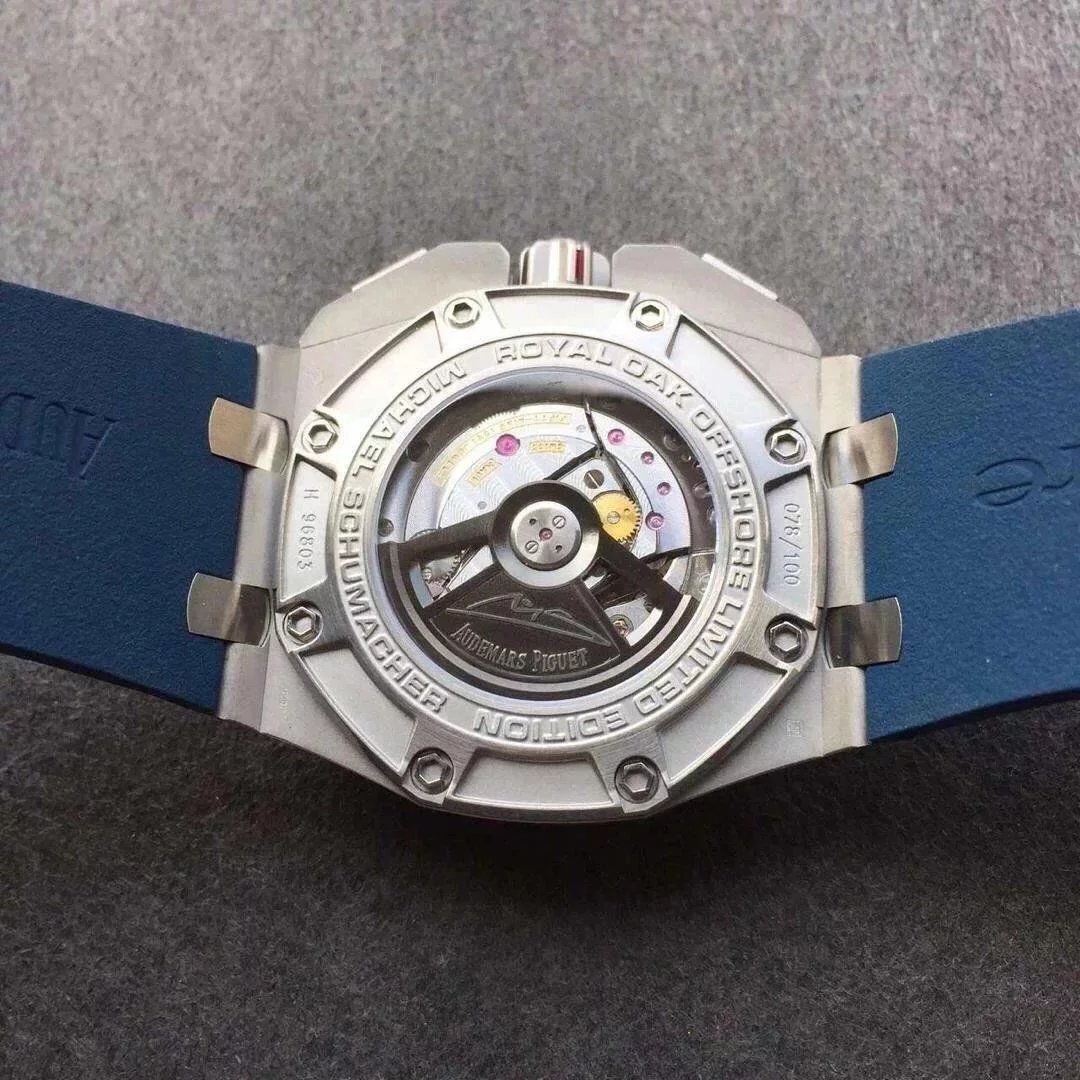JF廠愛彼皇家橡樹離岸型繫列舒馬赫限量版 藍色計時男士機械錶￥4480-精仿愛彼