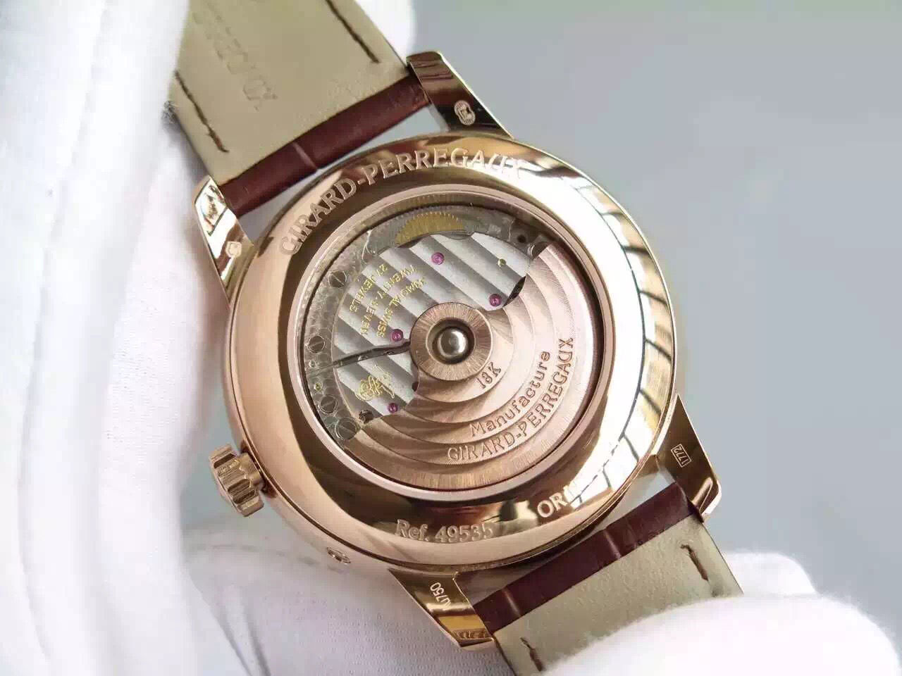 VF芝柏1966繫列月相功能金色男士機械手錶￥3480-精仿芝柏