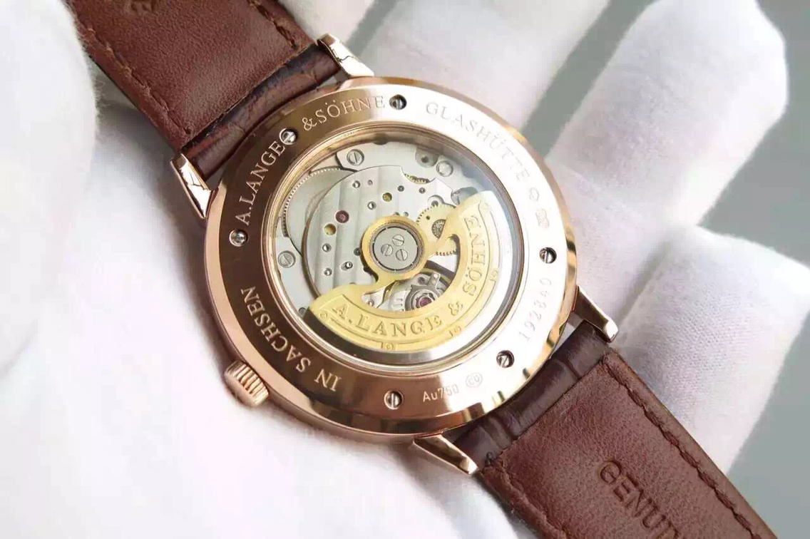 MKS朗格薩克森超薄繫列201.033男士自動機械手錶 玫瑰金白盤￥2980-精仿朗格
