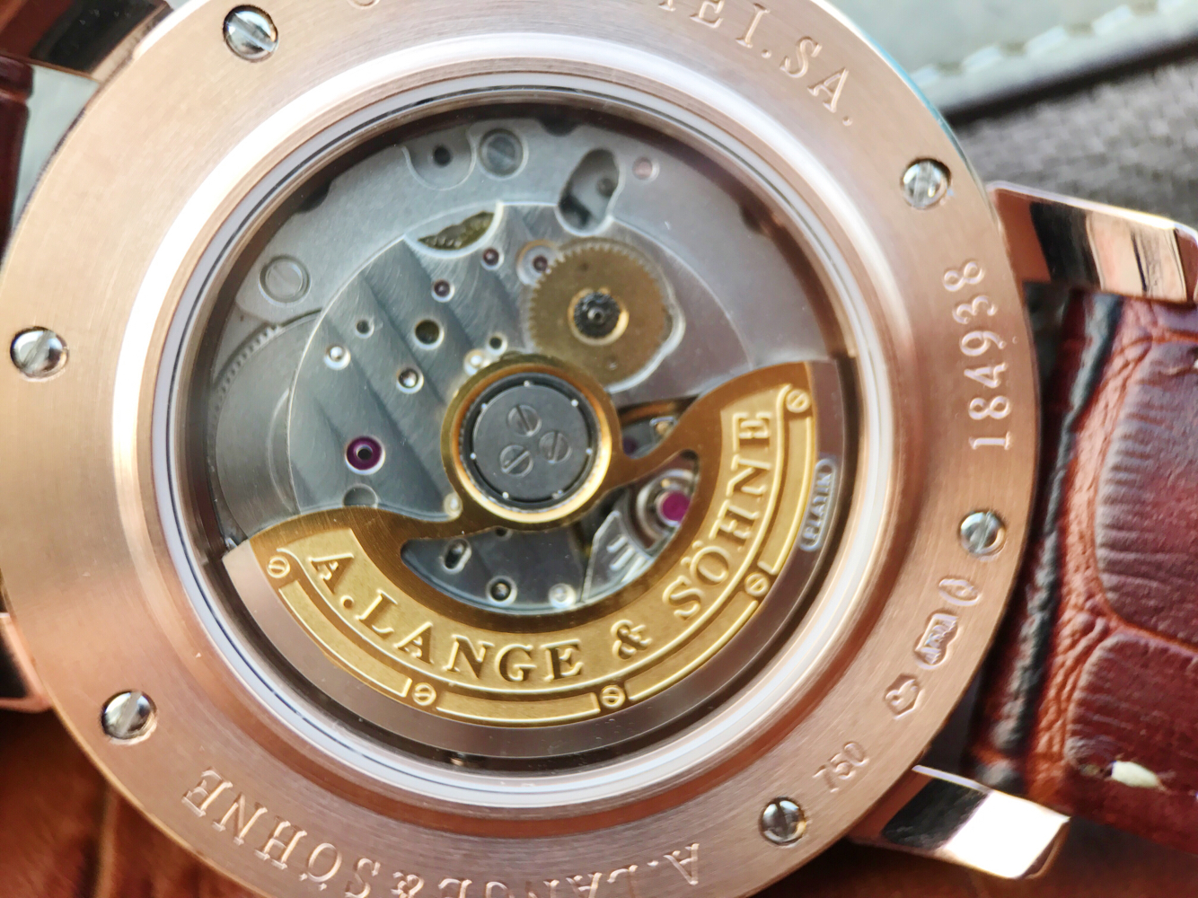 朗格薩克森RICHARD LANGE簡潔男士自動機械手錶 玫瑰金白盤￥2980-精仿朗格