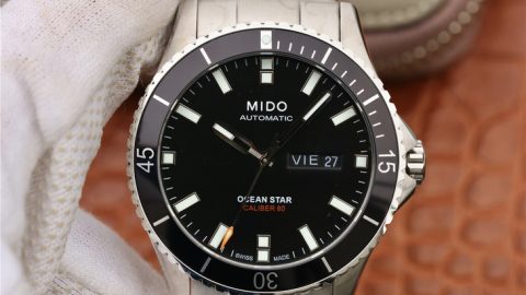 一比一高仿美度領航者M026.430.11.051.00男士自動機械鋼帶手錶（黑面）￥2980-精仿美度