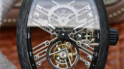 法蘭克穆勒V45 T SQT CARBONE陀飛輪 橡膠錶帶 自動機械男士腕錶￥6880-精仿法蘭克穆勒