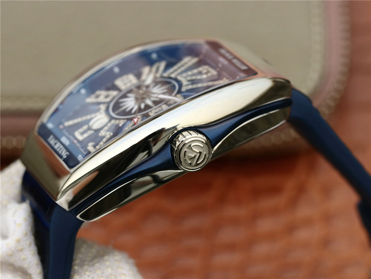 ABF法穆蘭Vanguard V45 25周年特別紀念限量款，矽膠錶帶男士腕錶￥3480-精仿法蘭克穆勒