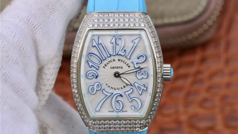 法穆蘭Vanguard V32女士瑞士石英機芯皮帶手錶 鑲鉆版￥3180-精仿法蘭克穆勒