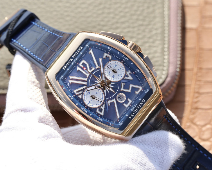 ABF法蘭克穆勒 V45藍色男士腕錶 橡膠帶 自動機械機芯￥3880-精仿法蘭克穆勒