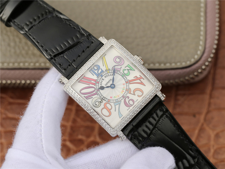 Z6法蘭克穆勒Master Square 繫列女士腕錶 黑色皮帶錶￥3180-精仿法蘭克穆勒