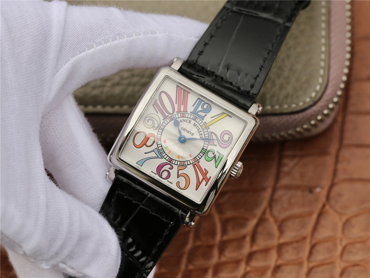 Z6法蘭克穆勒Master Square 繫列女士腕錶 黑色皮帶錶 瑞士原裝朗達石英機芯￥2980-精仿法蘭克穆勒