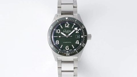 巨資打造-格拉蘇蒂原創開拓繫列1-39-11-13-83-70綠色盤鋼帶男士機械手錶-精仿格拉蘇蒂