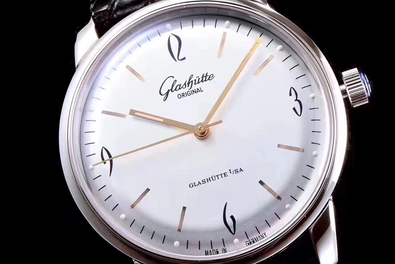 頂級復刻GF廠格拉蘇蒂經典復古繫列白面男士機械錶-精仿格拉蘇蒂