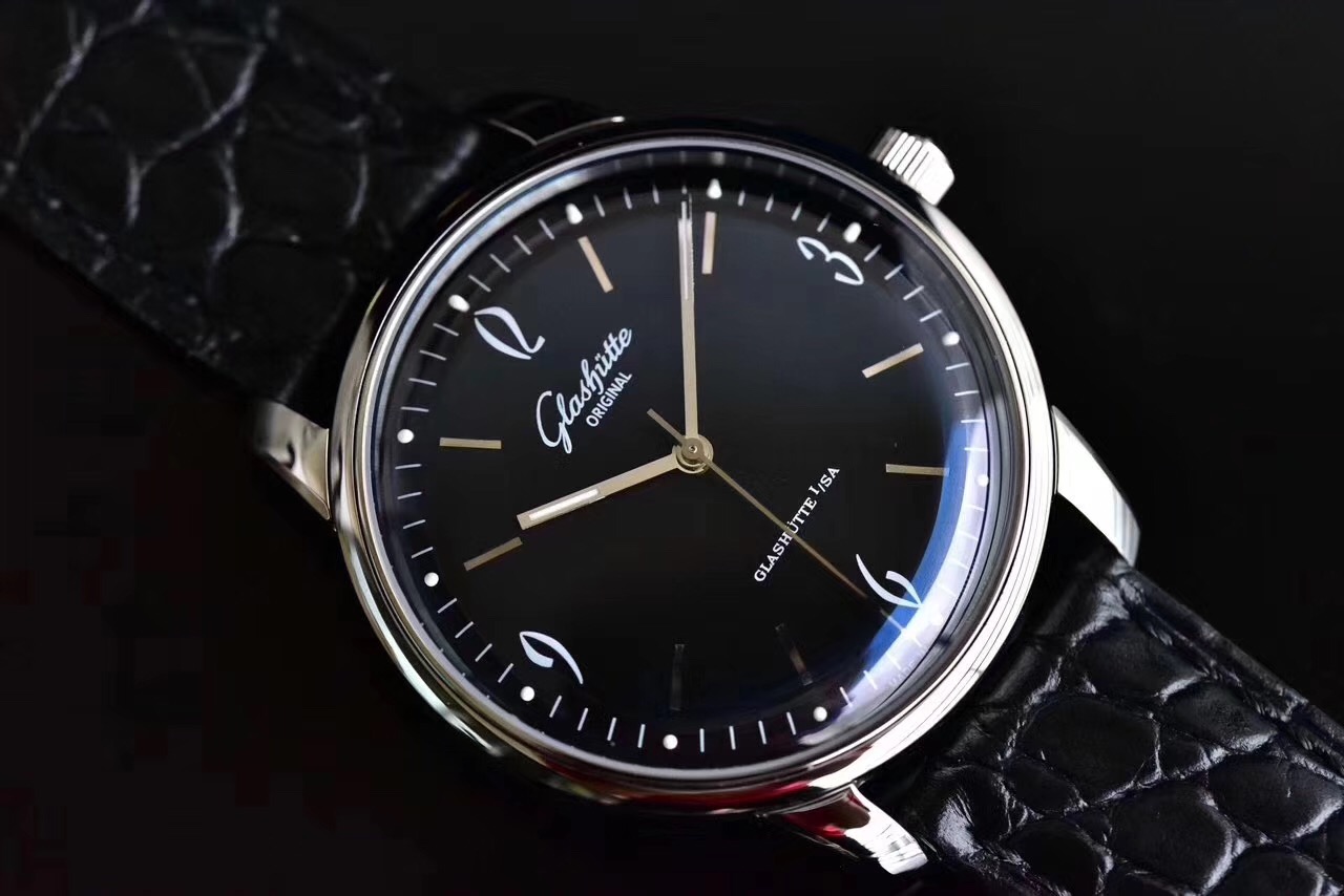 GF一比一頂級復刻格拉蘇蒂復古繫列黑面男士機械手錶-精仿格拉蘇蒂