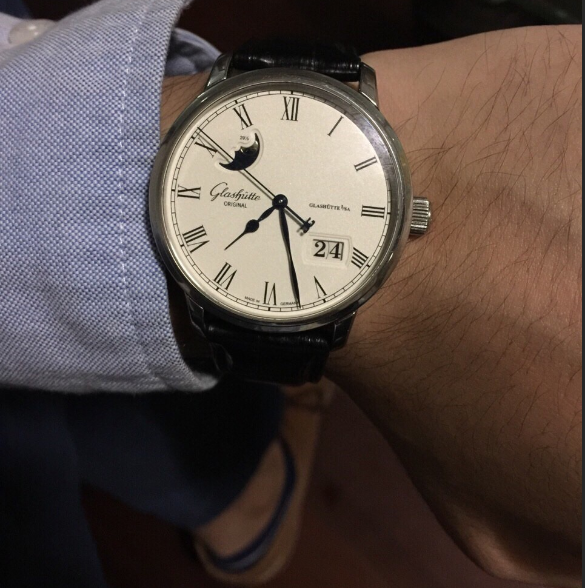 頂級復刻格拉蘇蒂原創議員繫列100-04-32-12-04男士機械月相手錶-精仿格拉蘇蒂