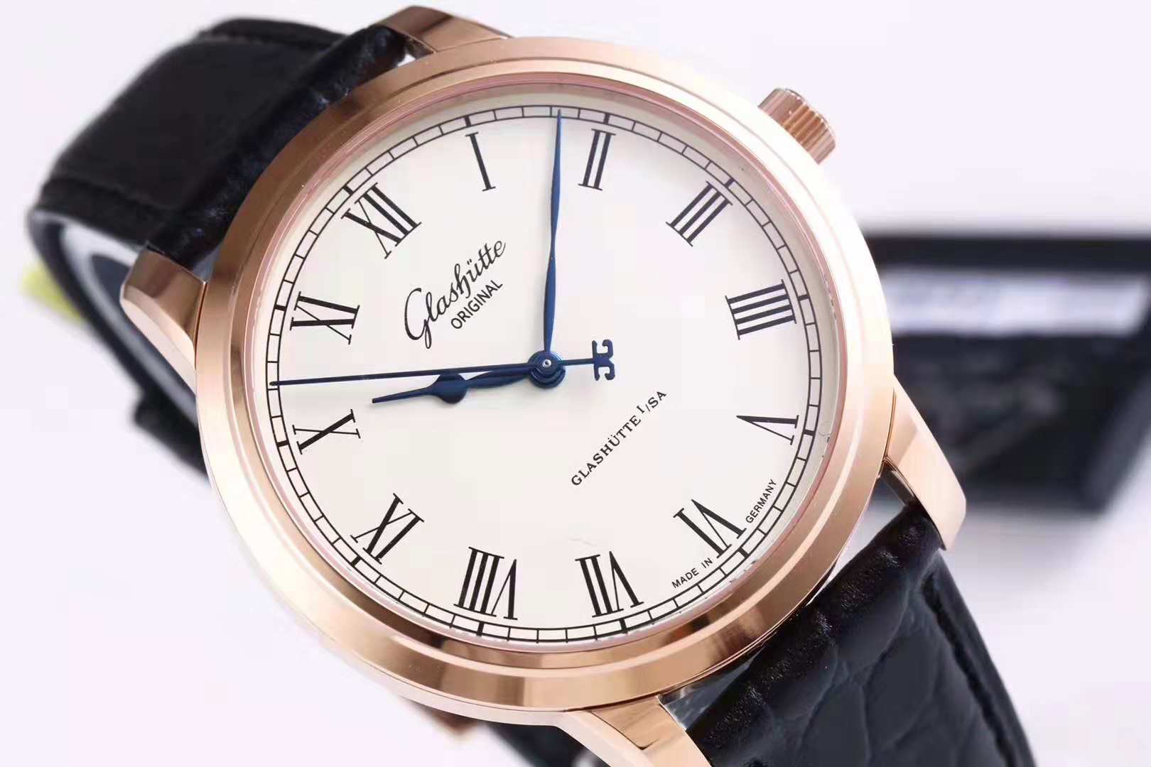 FK廠格拉蘇蒂原創參議院繫列玫瑰金男士機械手錶 頂級復刻錶 v5升級版-精仿格拉蘇蒂